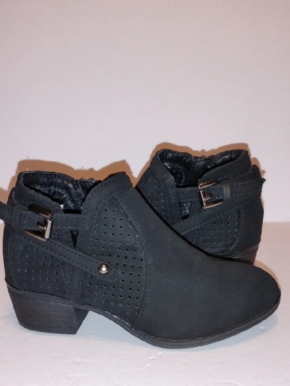 P-036 Link Black Kids Booties with Side Zip